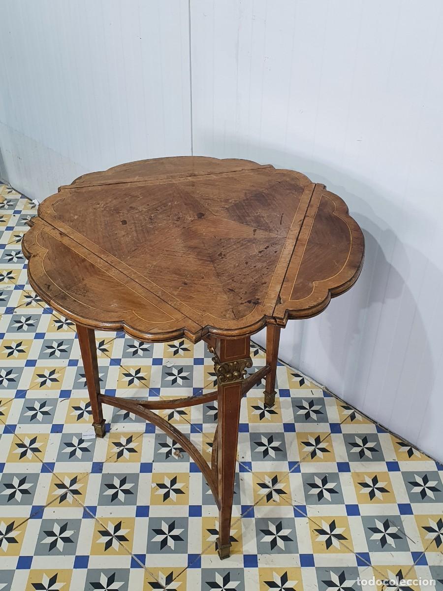 Antig&uuml;edades: Antigua mesa con alas estilo colonial - Foto 4