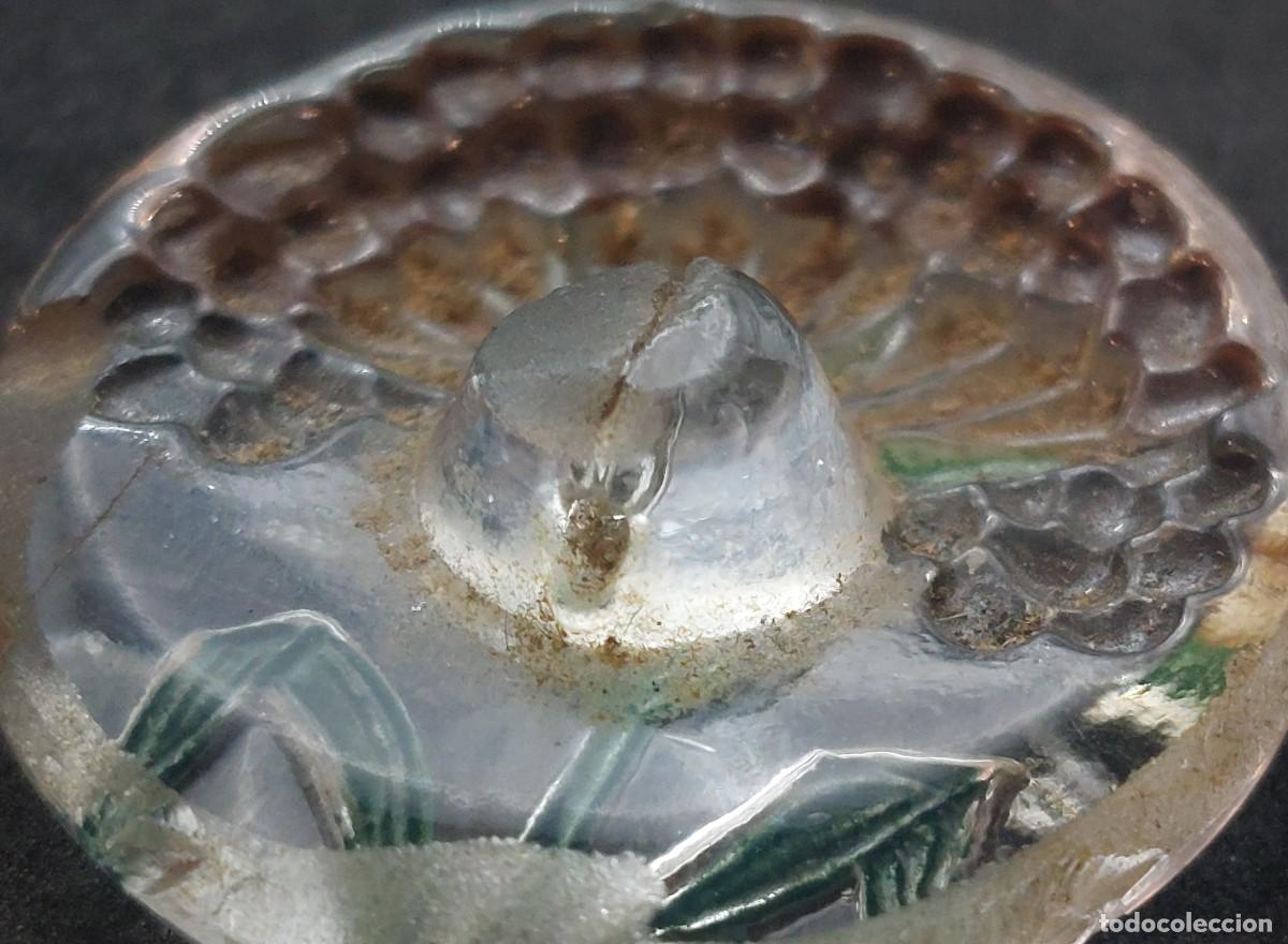 Antig&uuml;edades: BOT&Oacute;N DE CRISTAL FLOR 22 mm - Foto 3
