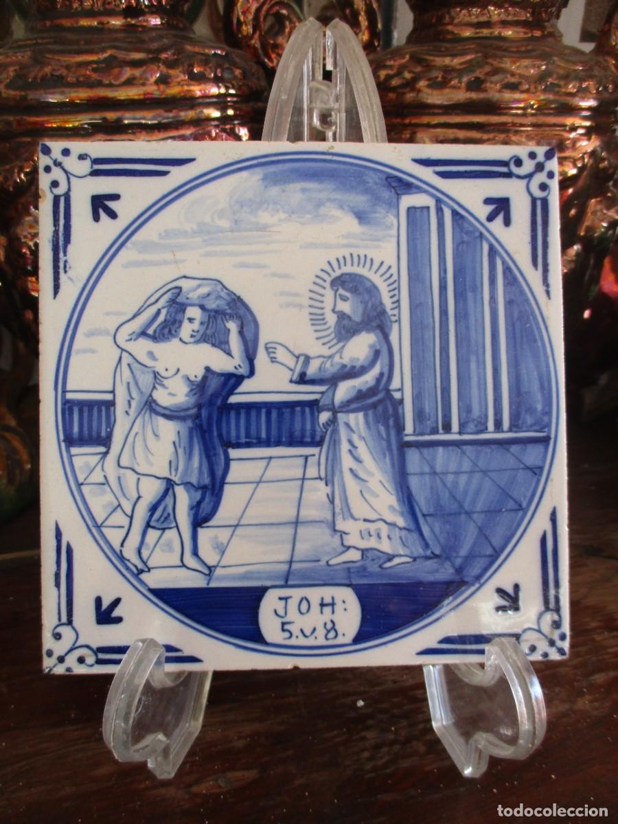 Antig&uuml;edades: Azulejo antiguo Delft biblico - Foto 1