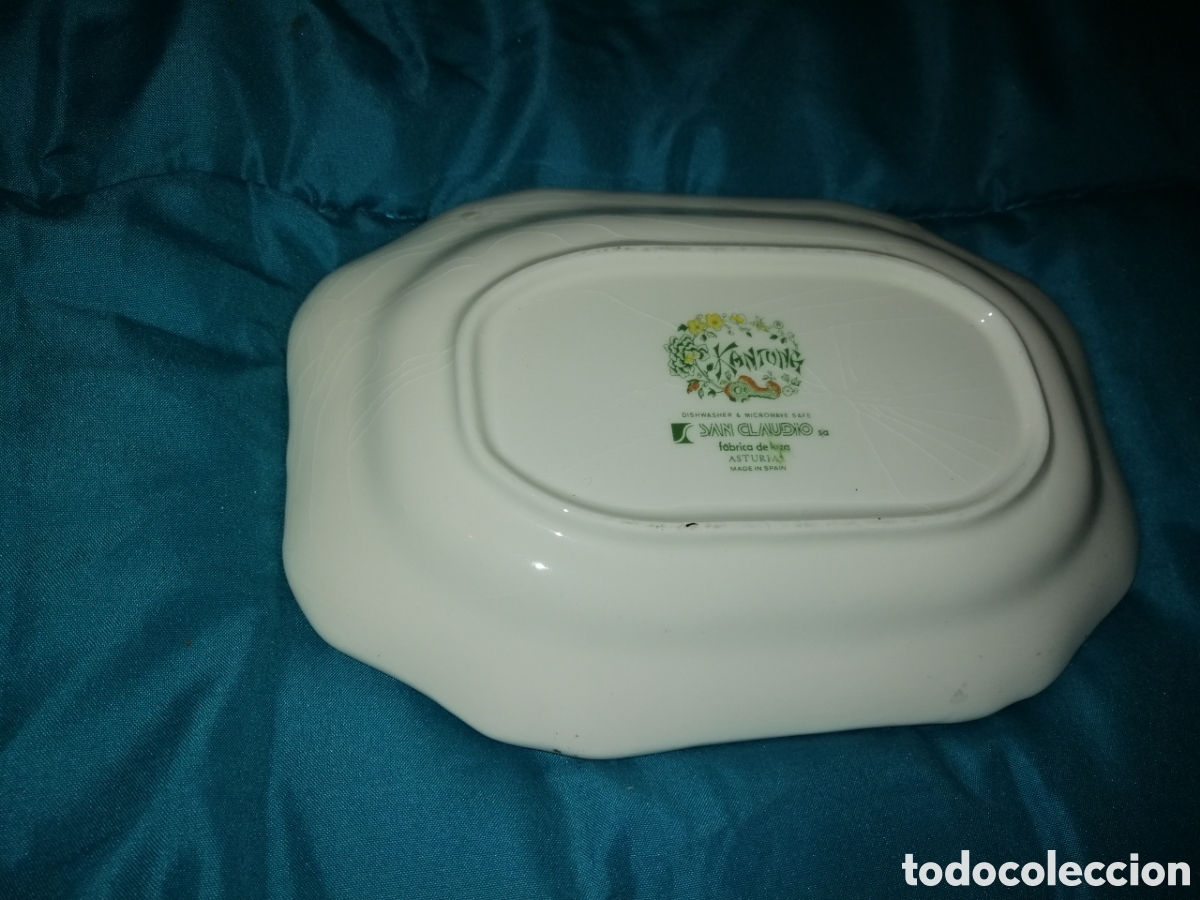 Antig&uuml;edades: Bandeja plato de cer&aacute;mica San Claudio kantong - Foto 2