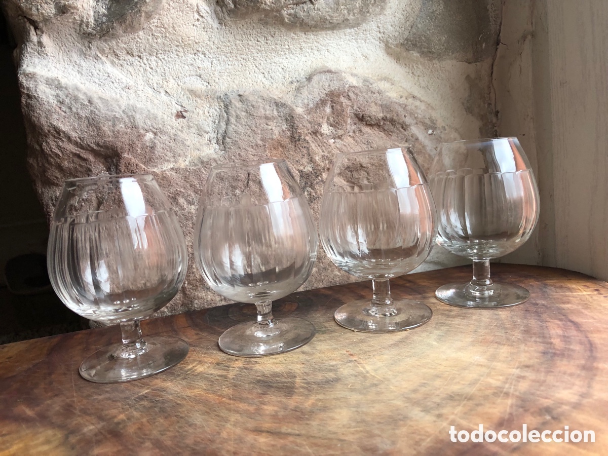 Antig&uuml;edades: 4 COPAS DE CRISTAL ANTIGUOS - Foto 4