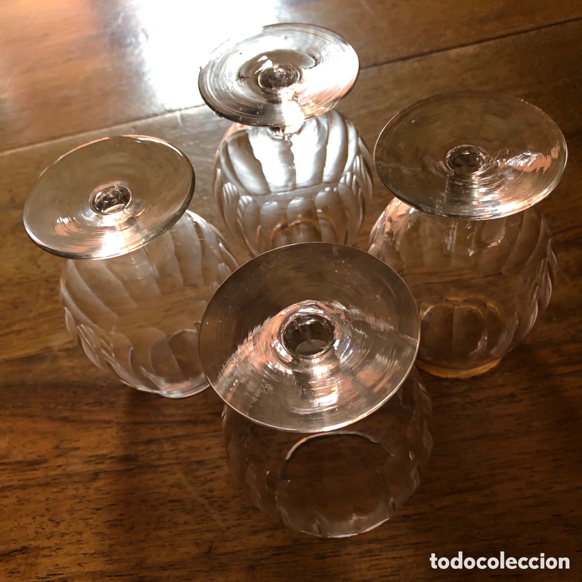 Antig&uuml;edades: 4 COPAS DE CRISTAL ANTIGUOS - Foto 8