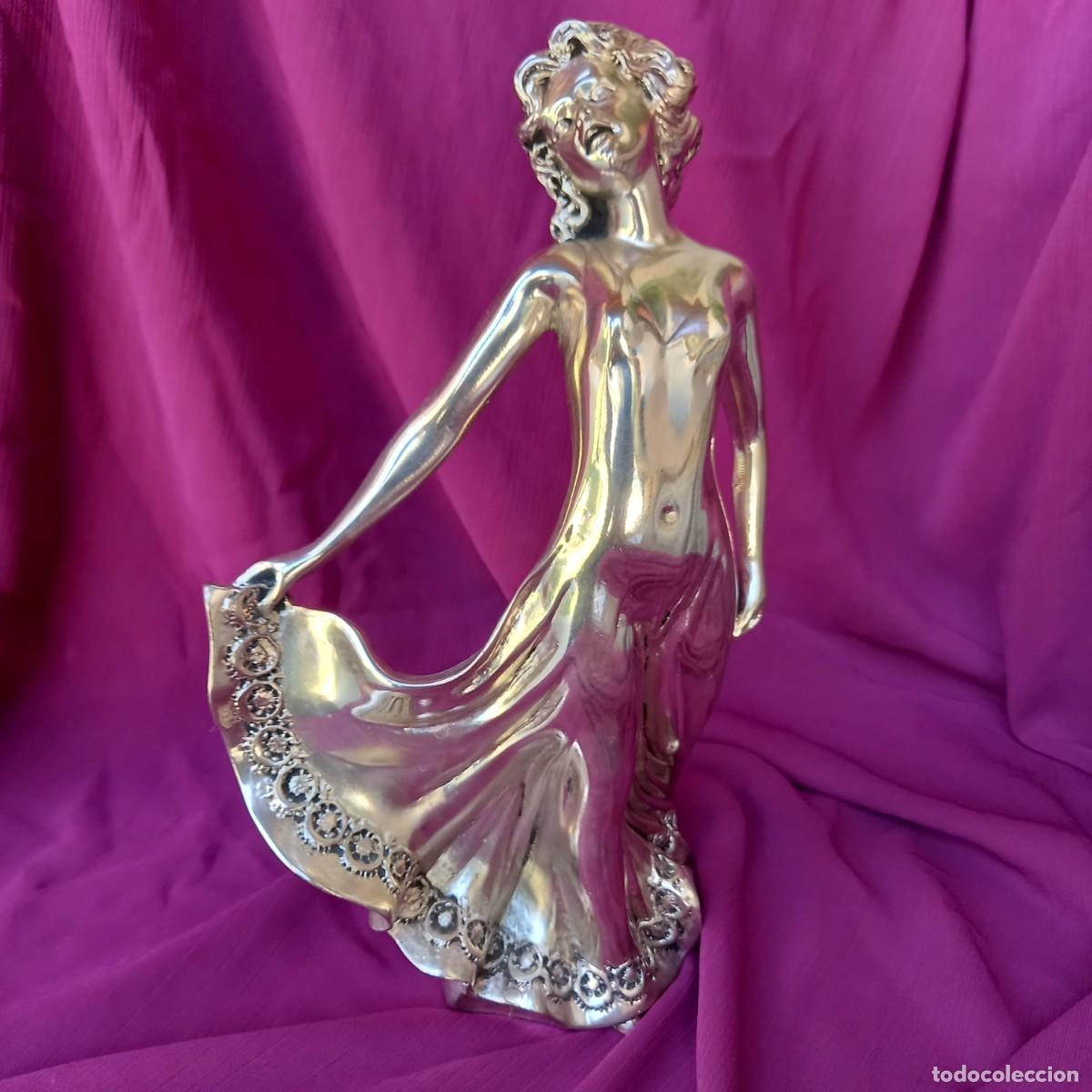 Antig&uuml;edades: FIGURA DAMA BA&Ntilde;O PLATA. - Foto 1