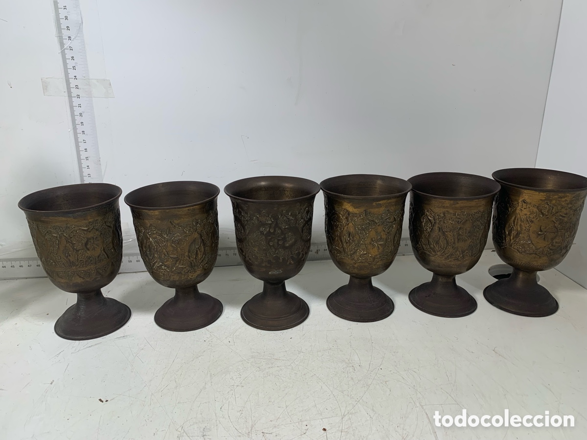 Antig&uuml;edades: 01_ lote copas lat&oacute;n ? - Foto 1