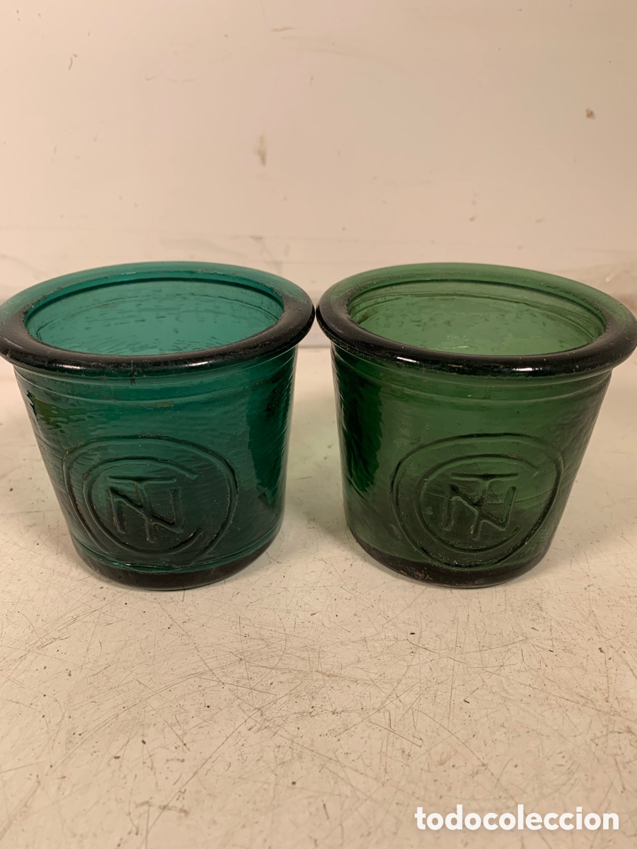 Antig&uuml;edades: 01_ vasos de cristal para velas - Foto 1