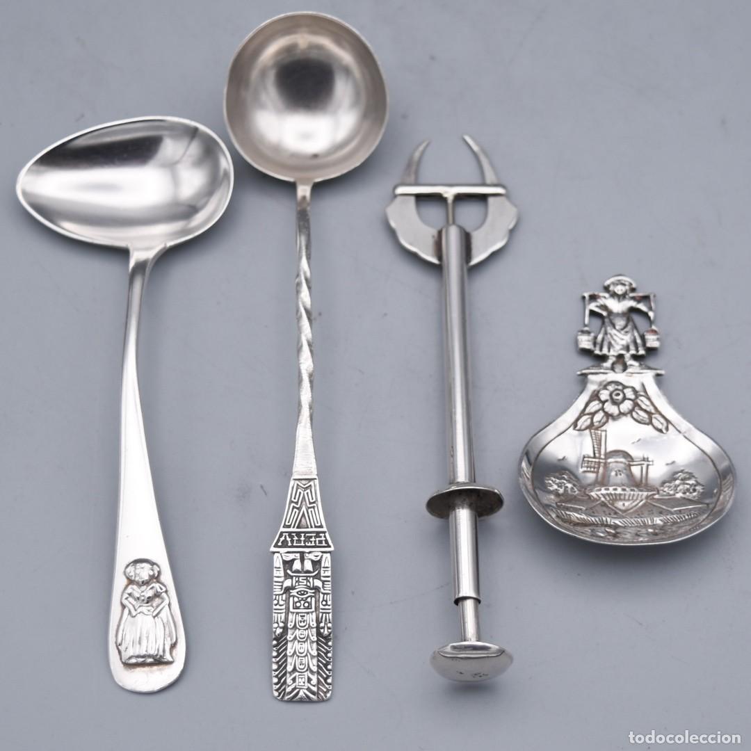 Antig&uuml;edades: Plata - Servicio de mesa - Cucharas y pincho - Foto 3