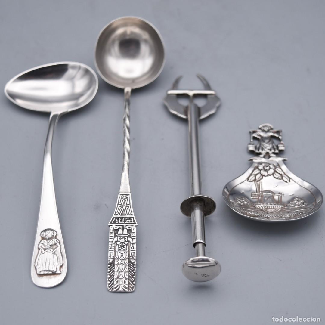 Antig&uuml;edades: Plata - Servicio de mesa - Cucharas y pincho - Foto 4