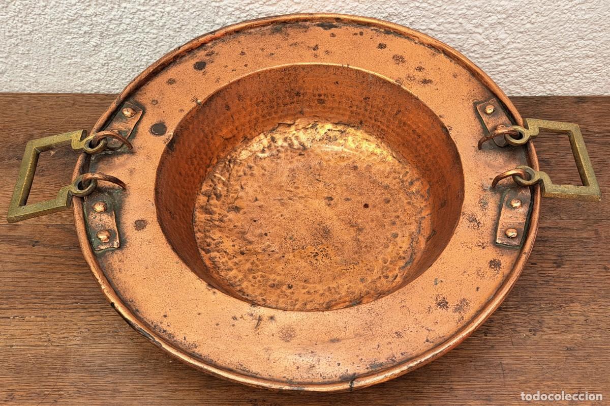 Antig&uuml;edades: BRASERO DE COBRE SIGLO XIX - Foto 2
