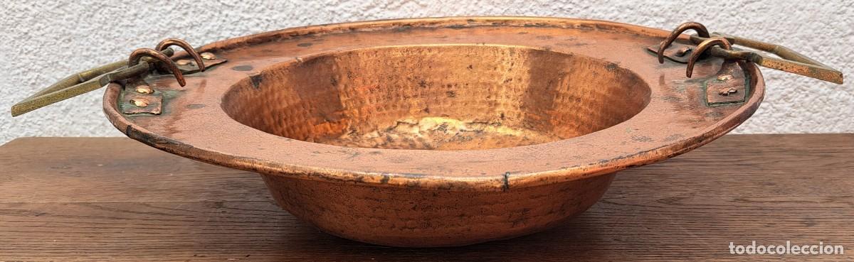 Antig&uuml;edades: BRASERO DE COBRE SIGLO XIX - Foto 3