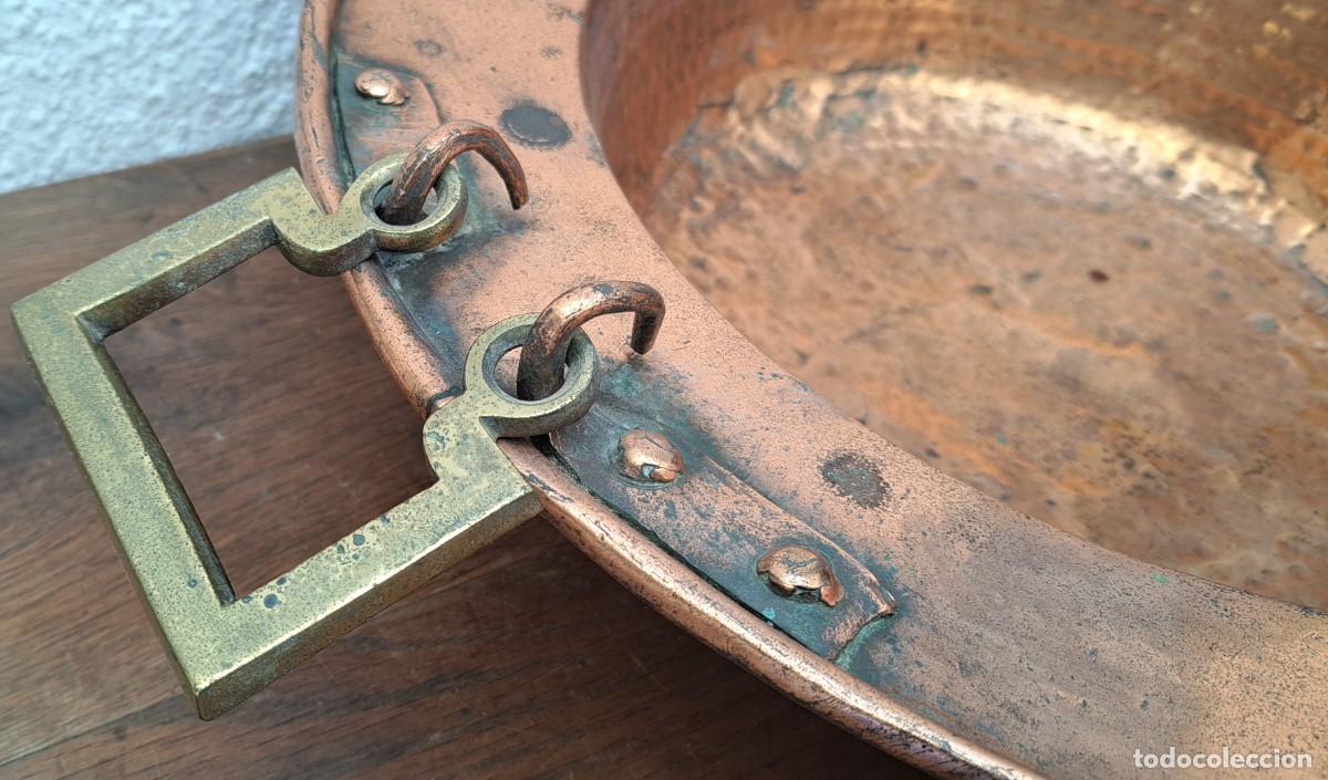 Antig&uuml;edades: BRASERO DE COBRE SIGLO XIX - Foto 4