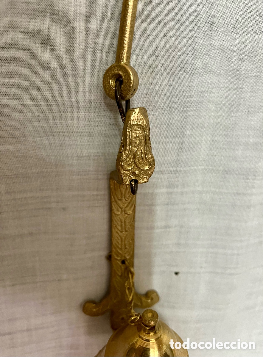 Antig&uuml;edades: ANTIGUO CANDIL DE ACEITE DE BRONCE LABRADO - Foto 4