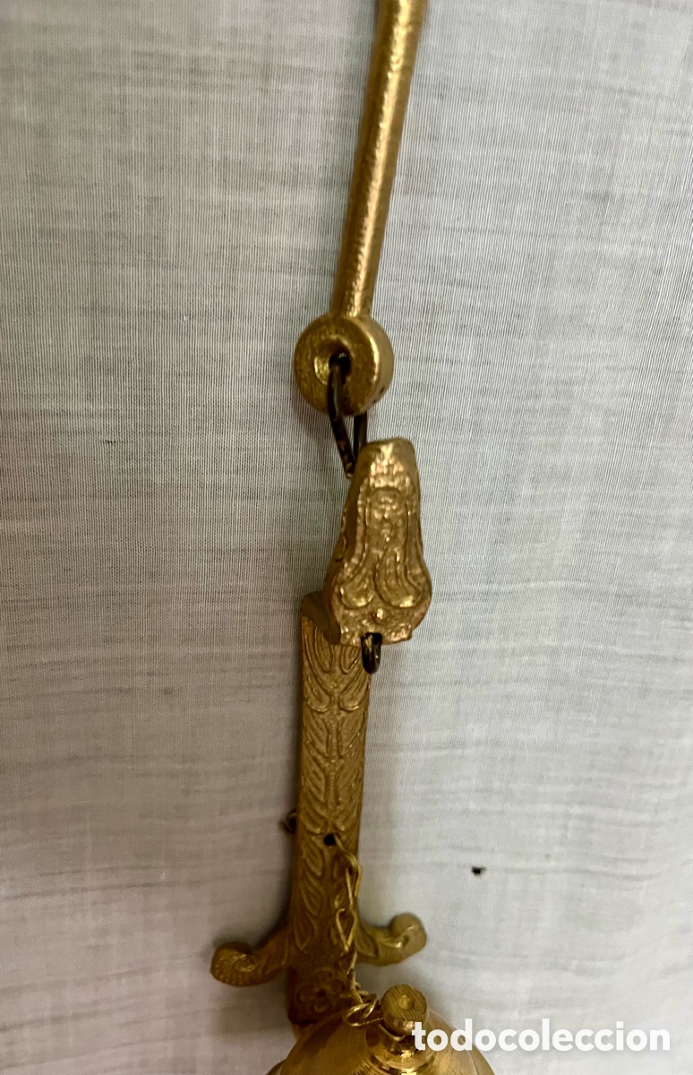 Antig&uuml;edades: ANTIGUO CANDIL DE ACEITE DE BRONCE LABRADO - Foto 5