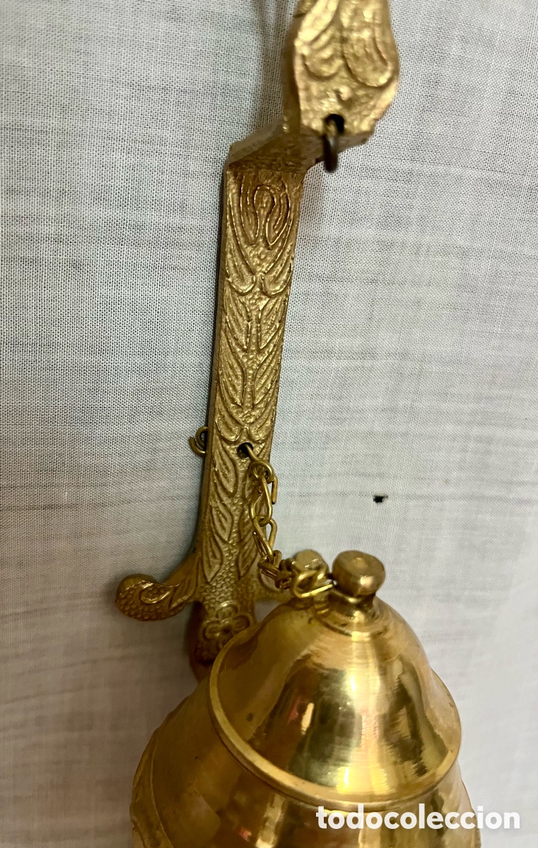 Antig&uuml;edades: ANTIGUO CANDIL DE ACEITE DE BRONCE LABRADO - Foto 6