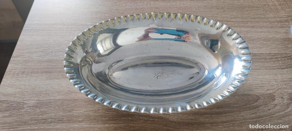 Antig&uuml;edades: Bandeja ovalada ba&ntilde;ada plata - Foto 2