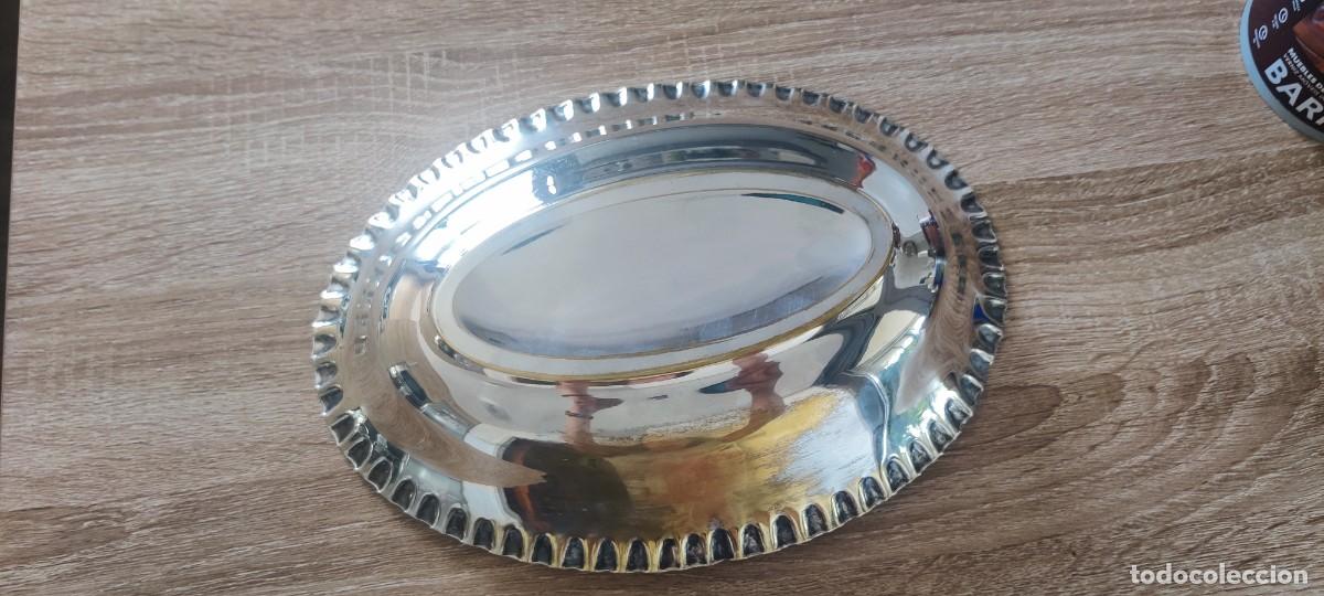 Antig&uuml;edades: Bandeja ovalada ba&ntilde;ada plata - Foto 6