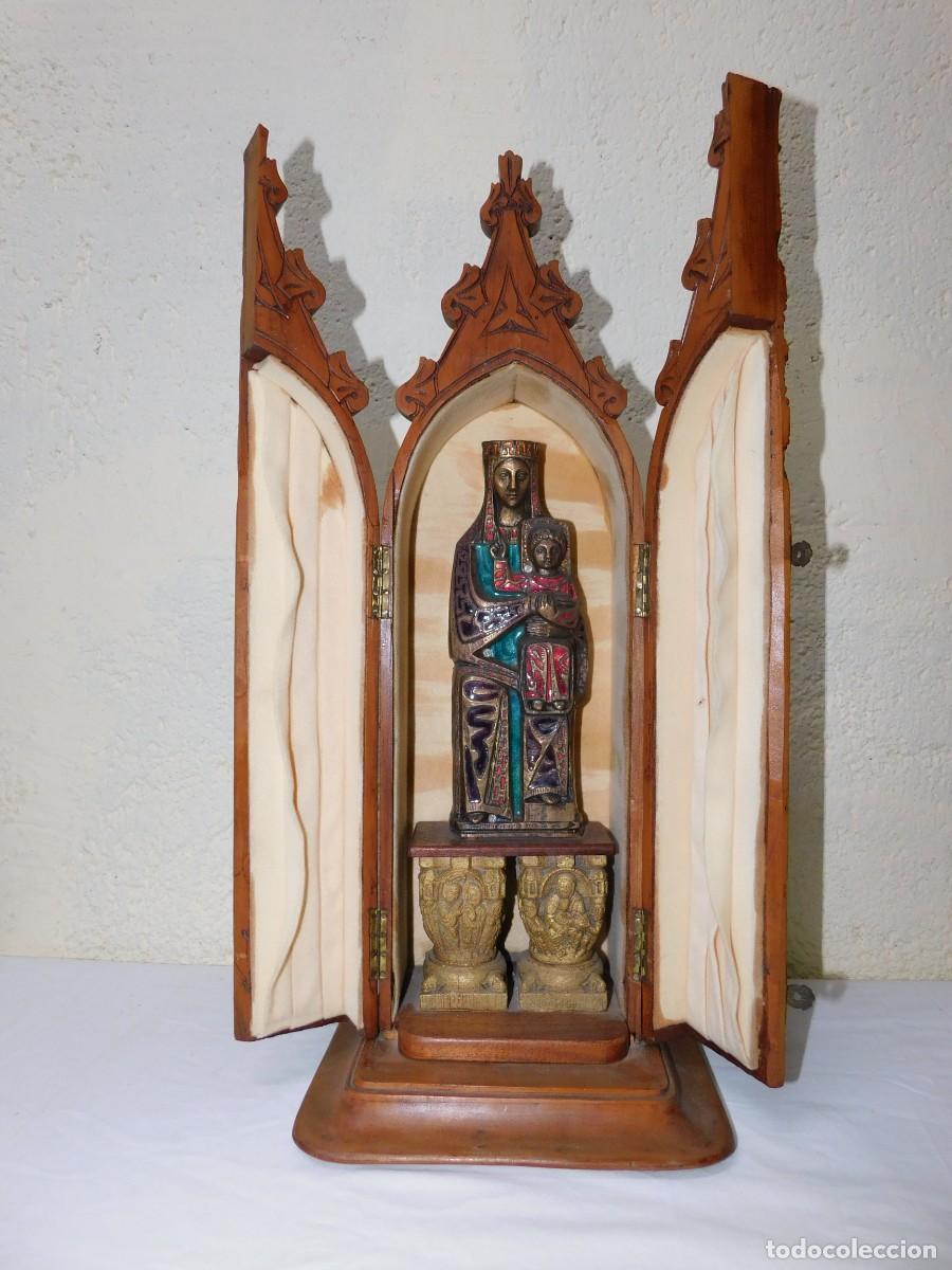 Antig&uuml;edades: VIRGEN DE BRONCE Y ESMALTE - JOAN MAYN&Eacute; - Foto 1