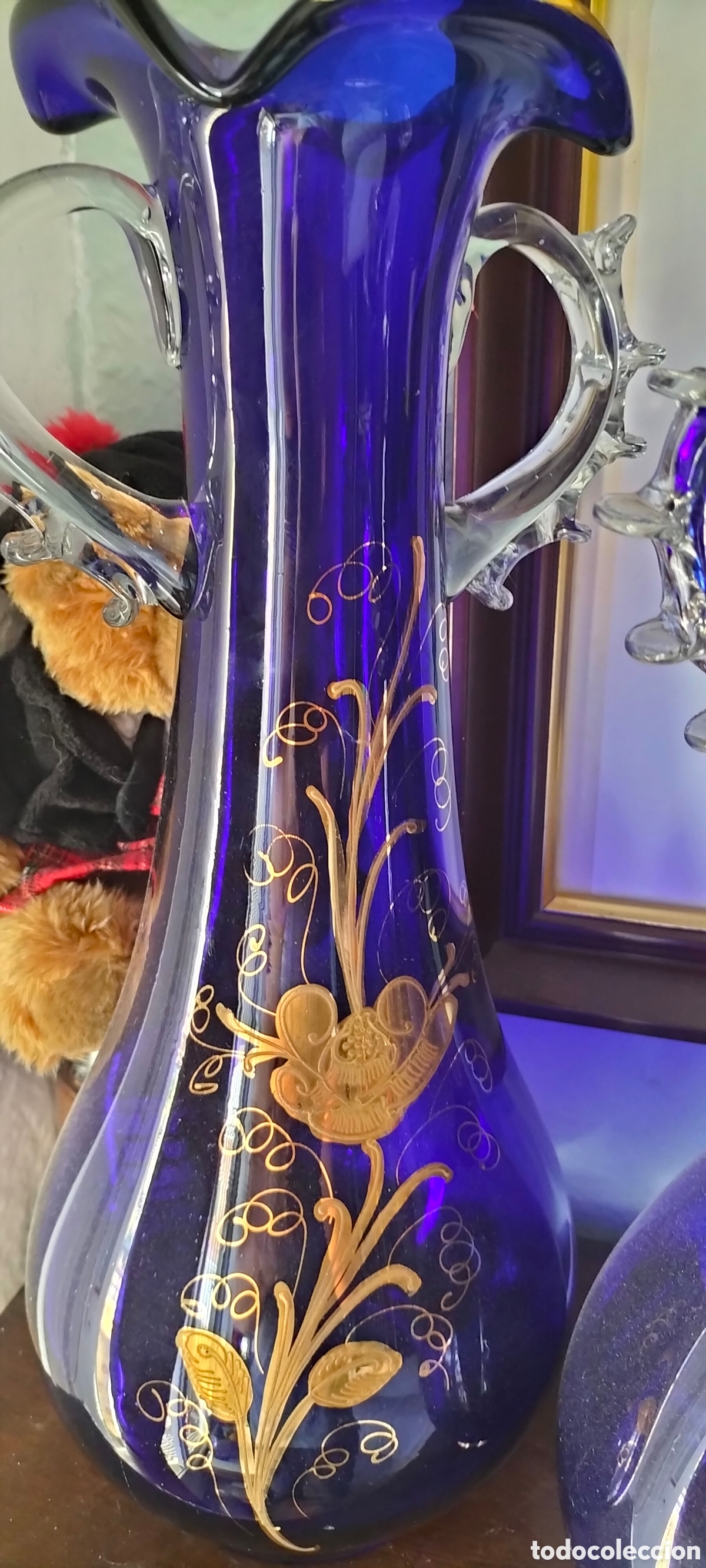 Antig&uuml;edades: Blue Vase (possibly Italian) - Foto 2