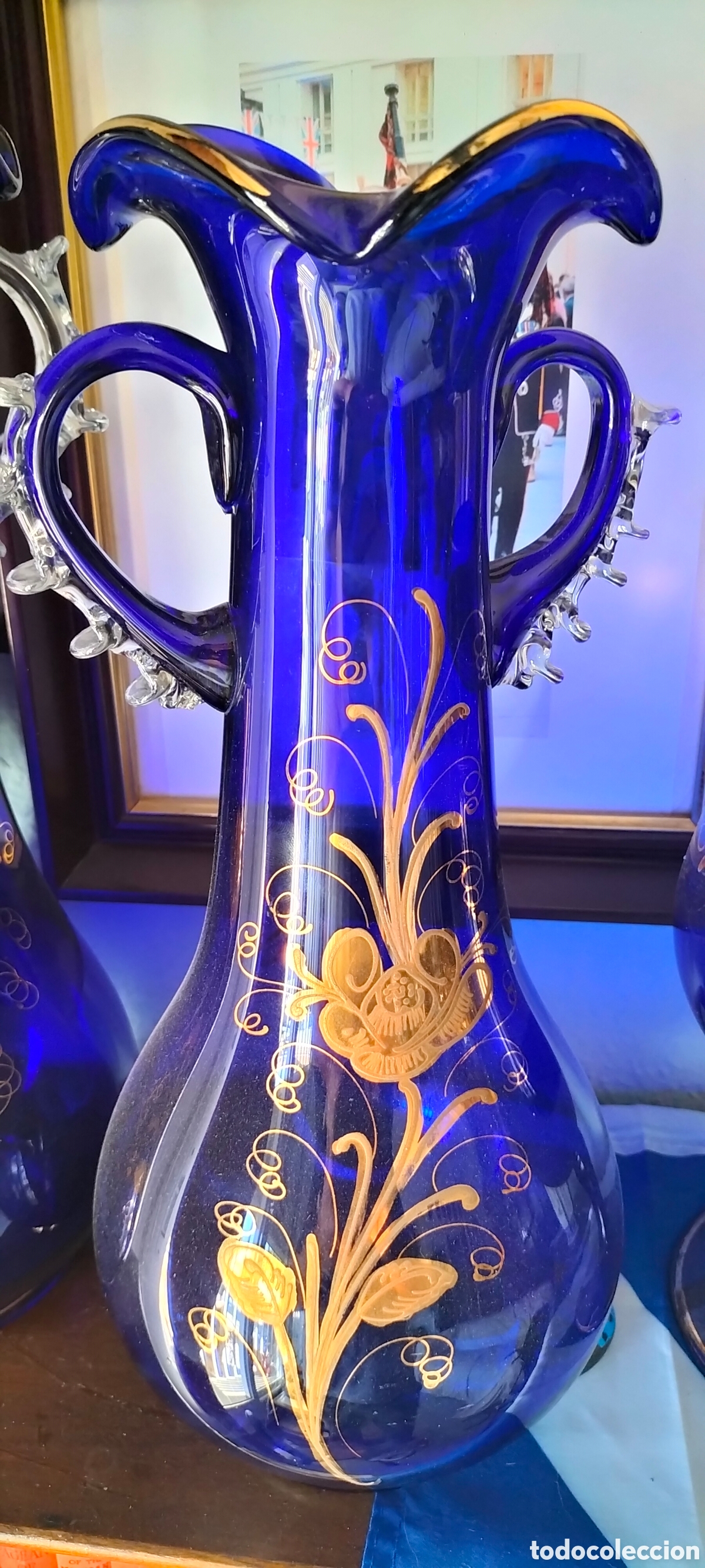 Antig&uuml;edades: Blue Vase (possibly Italian) - Foto 3