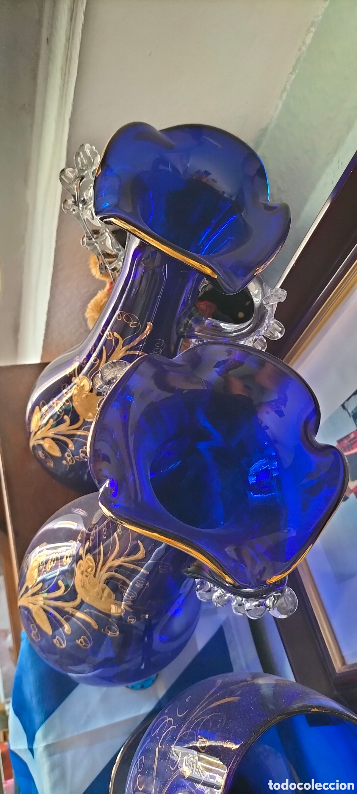 Antig&uuml;edades: Blue Vase (possibly Italian) - Foto 4
