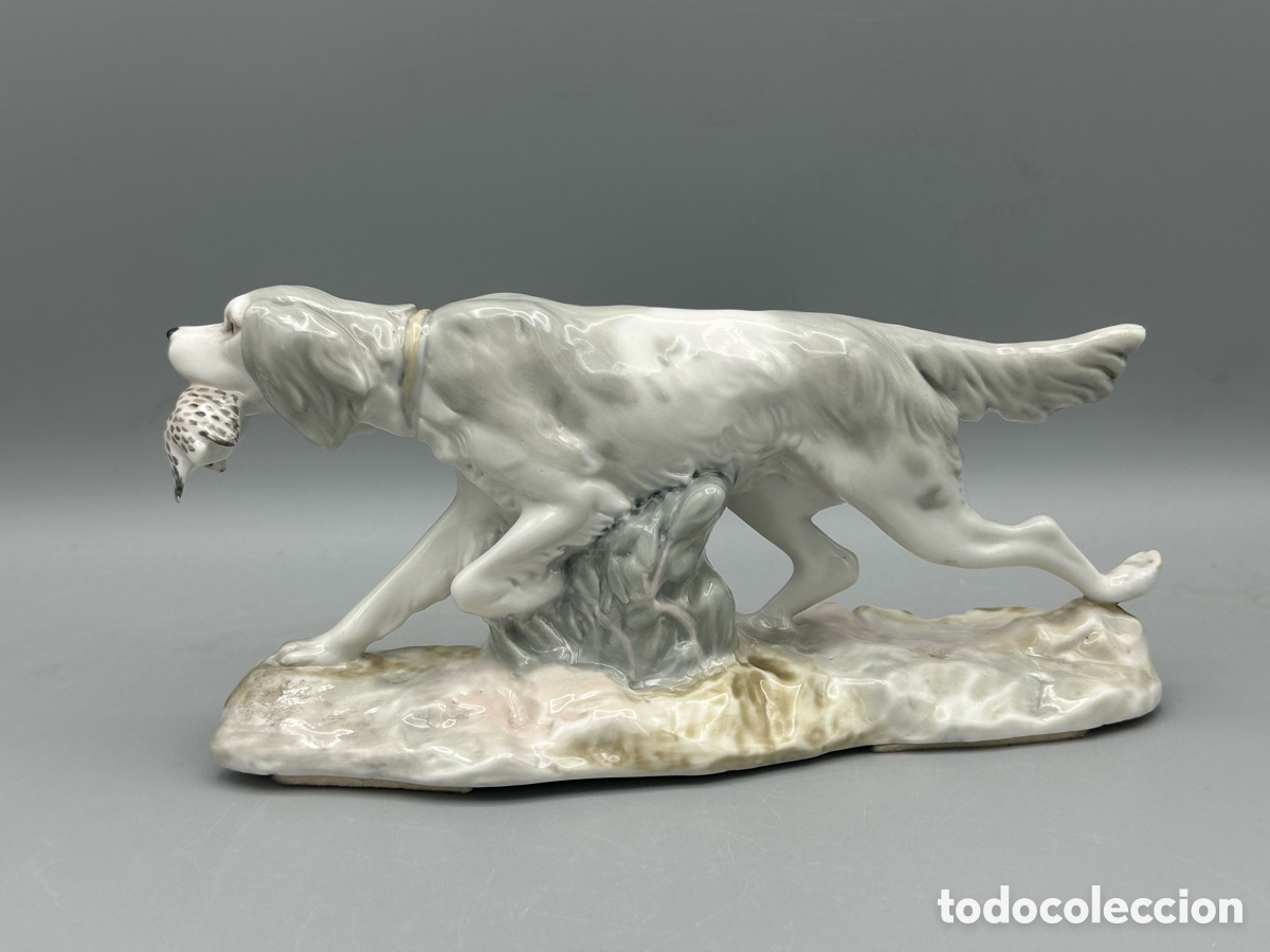 Antig&uuml;edades: REF: 01000308.13A &ldquo;PERRO DE CAZA CON CODORNIZ&rdquo; LLADR&Oacute; - Foto 1