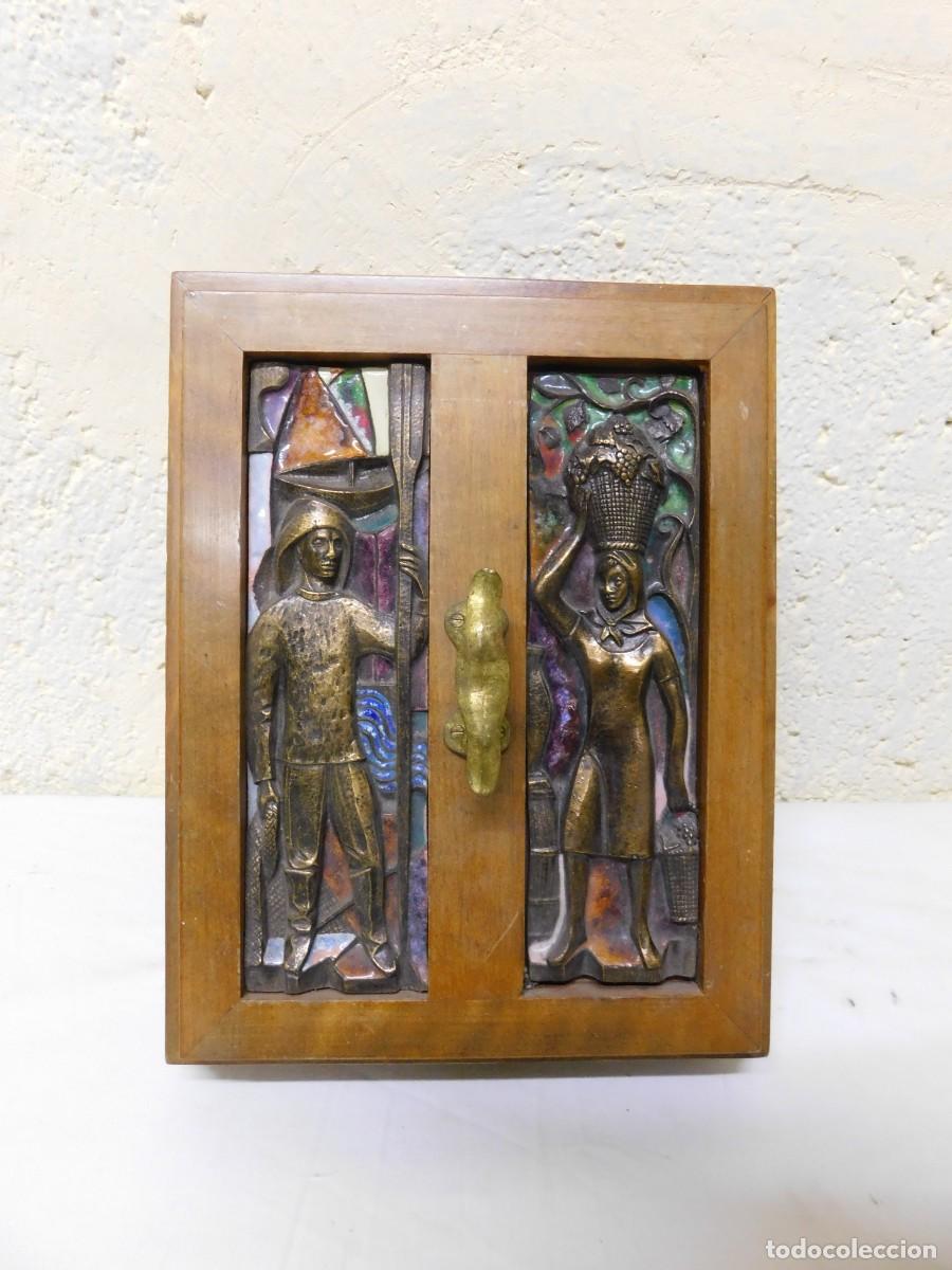 Antig&uuml;edades: CAJA EN MADERA, BRONCE Y ESMALTE - JOAN MAYN&Eacute; - Foto 1