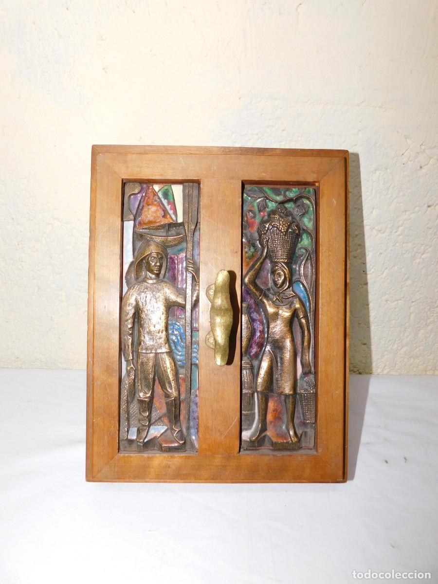 Antig&uuml;edades: CAJA EN MADERA, BRONCE Y ESMALTE - JOAN MAYN&Eacute; - Foto 2