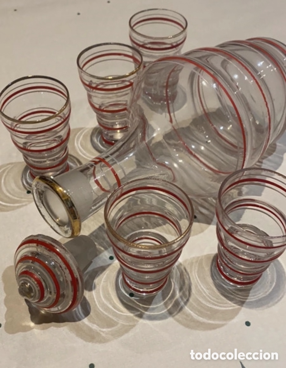 Antig&uuml;edades: Licorera a&ntilde;os 50 con 5 vasitos - Foto 3