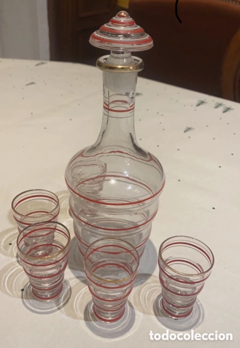 Antig&uuml;edades: Licorera a&ntilde;os 50 con 5 vasitos - Foto 5