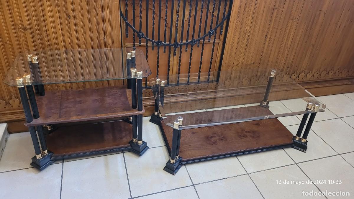 Antig&uuml;edades: Mesa centro y mesa TV cristal - Foto 1