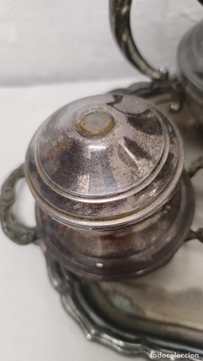 Antig&uuml;edades: Antiguo juego de caf&eacute; de alpaca,marcas en base - Foto 3