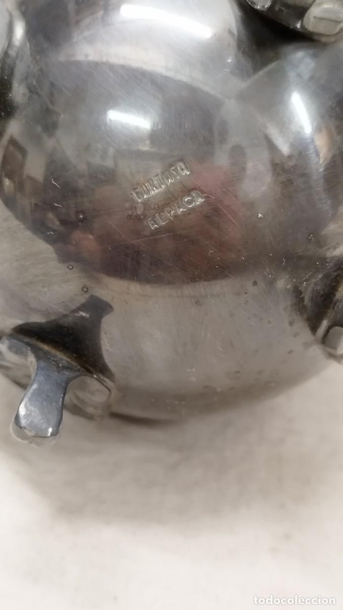 Antig&uuml;edades: Antiguo juego de caf&eacute; de alpaca,marcas en base - Foto 6