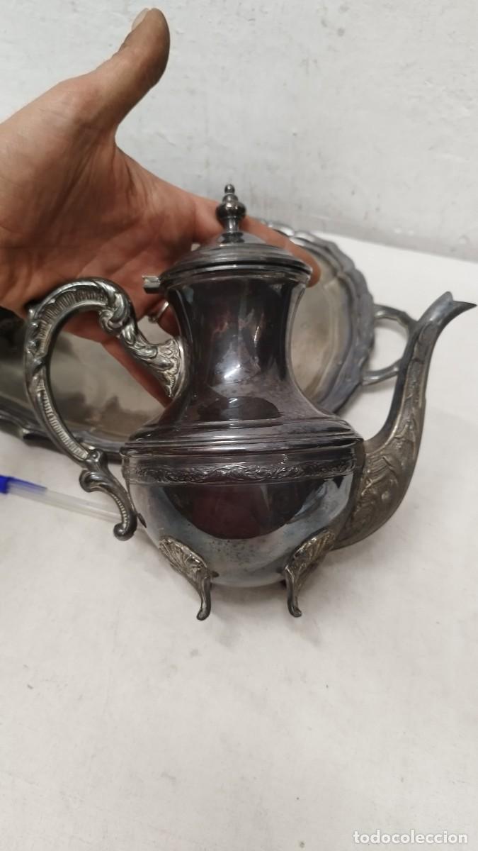 Antig&uuml;edades: Antiguo juego de caf&eacute; de alpaca,marcas en base - Foto 8