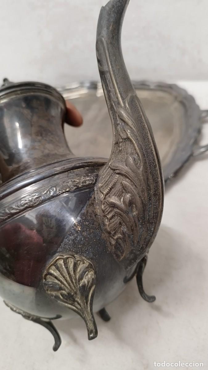 Antig&uuml;edades: Antiguo juego de caf&eacute; de alpaca,marcas en base - Foto 10