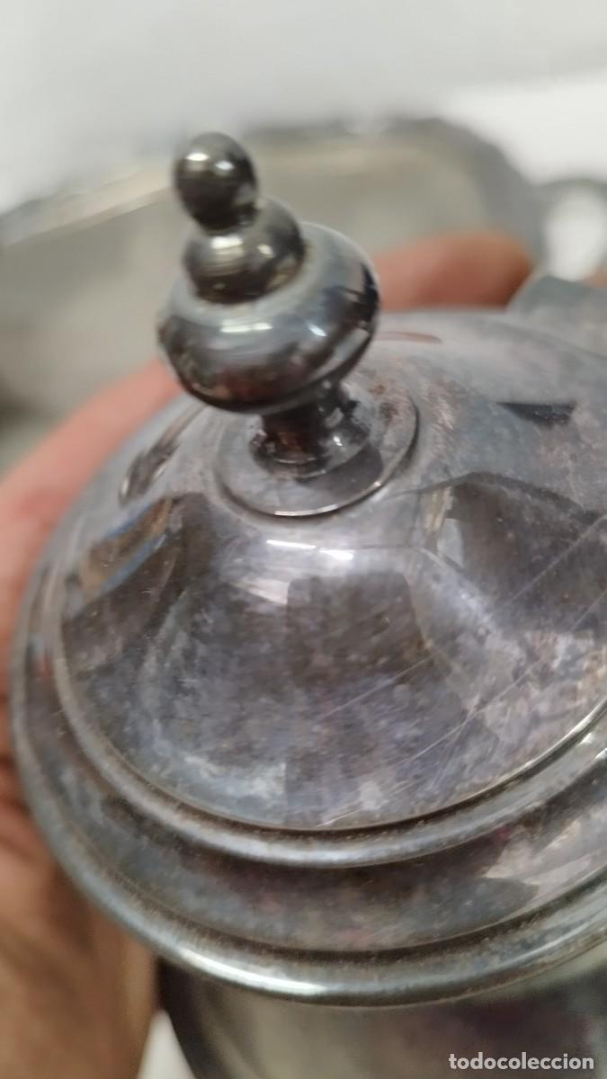 Antig&uuml;edades: Antiguo juego de caf&eacute; de alpaca,marcas en base - Foto 13