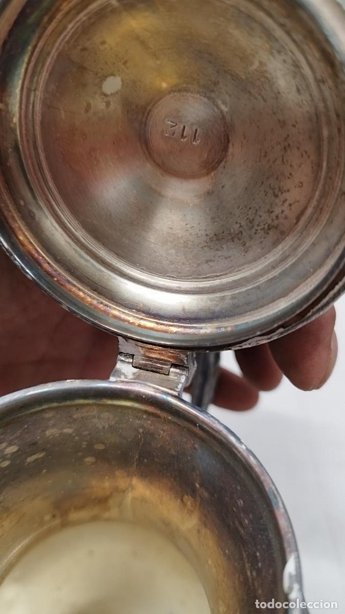 Antig&uuml;edades: Antiguo juego de caf&eacute; de alpaca,marcas en base - Foto 15