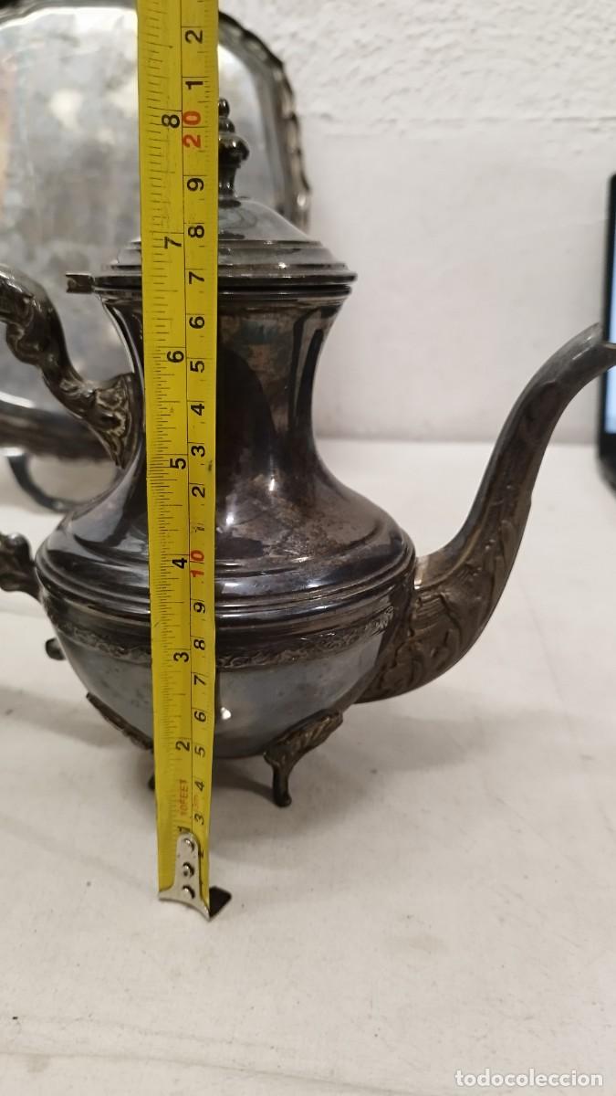 Antig&uuml;edades: Antiguo juego de caf&eacute; de alpaca,marcas en base - Foto 22