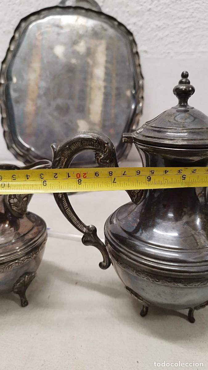 Antig&uuml;edades: Antiguo juego de caf&eacute; de alpaca,marcas en base - Foto 23