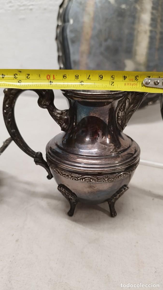 Antig&uuml;edades: Antiguo juego de caf&eacute; de alpaca,marcas en base - Foto 25