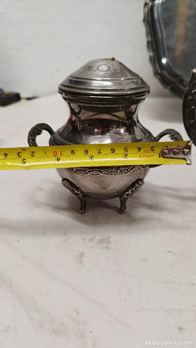 Antig&uuml;edades: Antiguo juego de caf&eacute; de alpaca,marcas en base - Foto 27