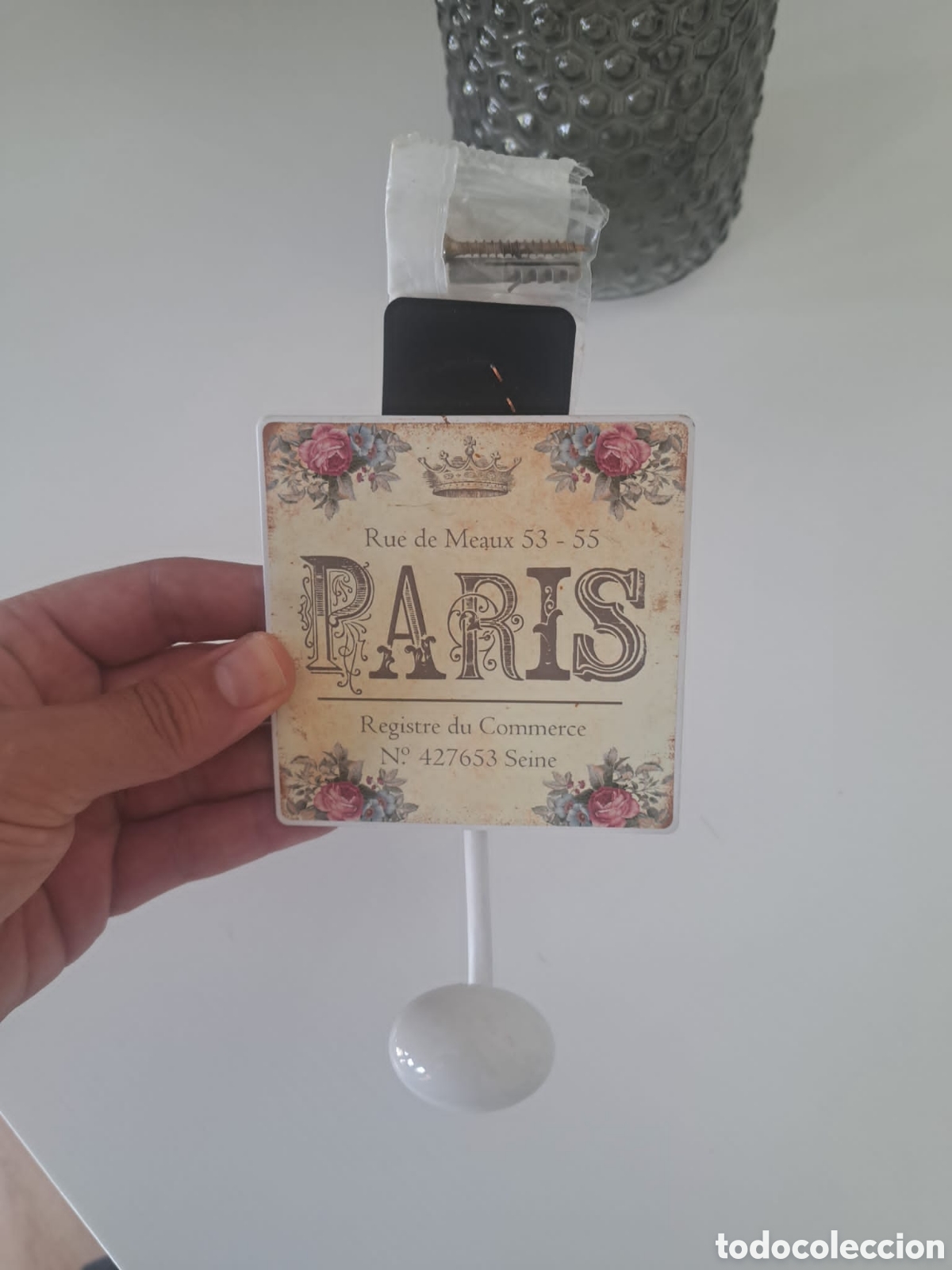 Antiguidades: Perchero pared Par&iacute;s pomo de porcelana