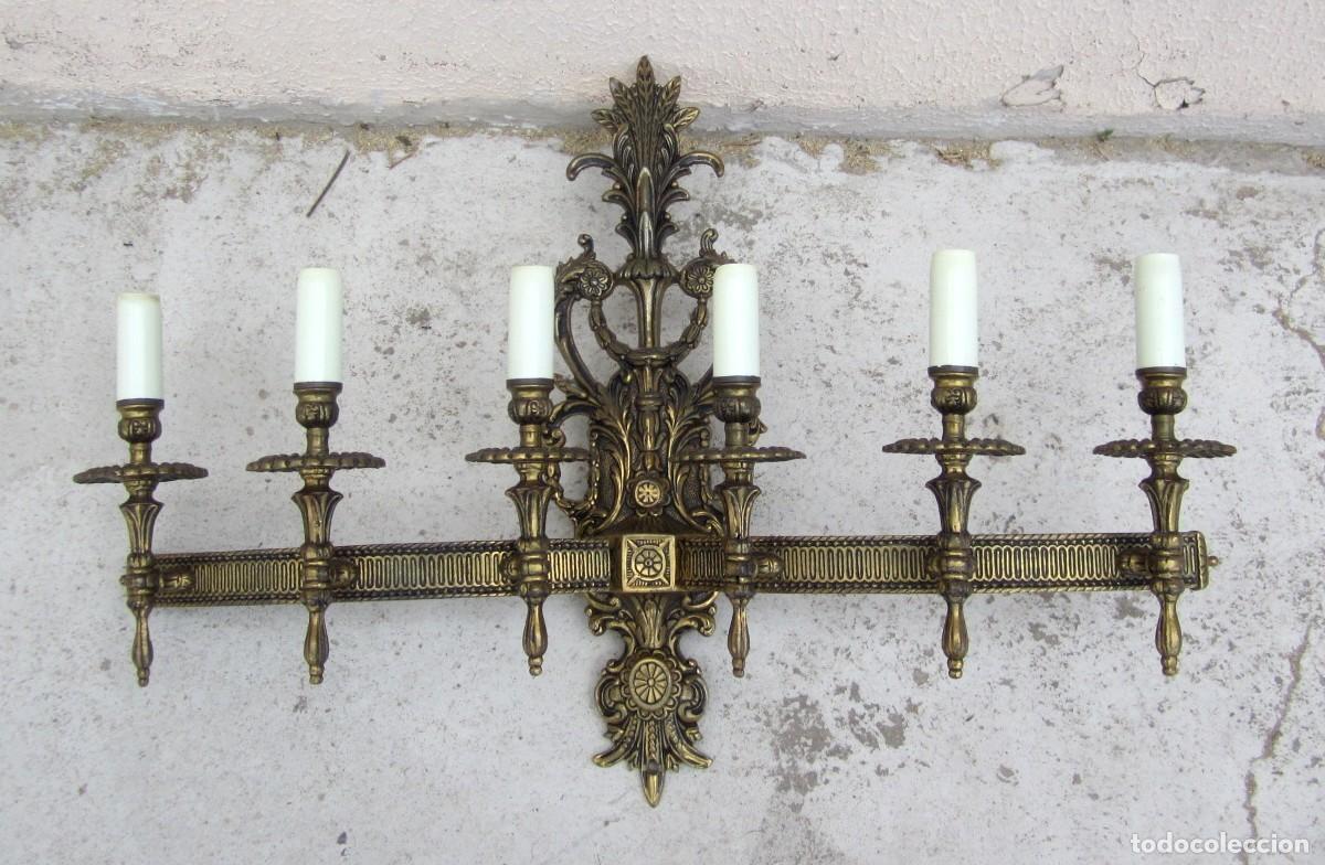Antig&uuml;edades: Aplique de bronce de 6 luces, estilo LXVI - Foto 7