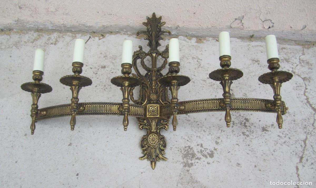 Antig&uuml;edades: Aplique de bronce de 6 luces, estilo LXVI - Foto 8