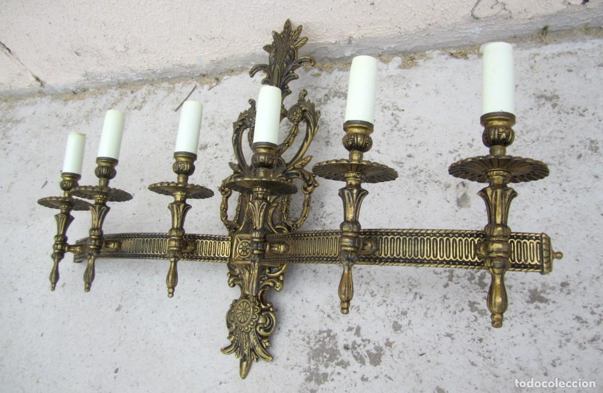 Antig&uuml;edades: Aplique de bronce de 6 luces, estilo LXVI - Foto 12