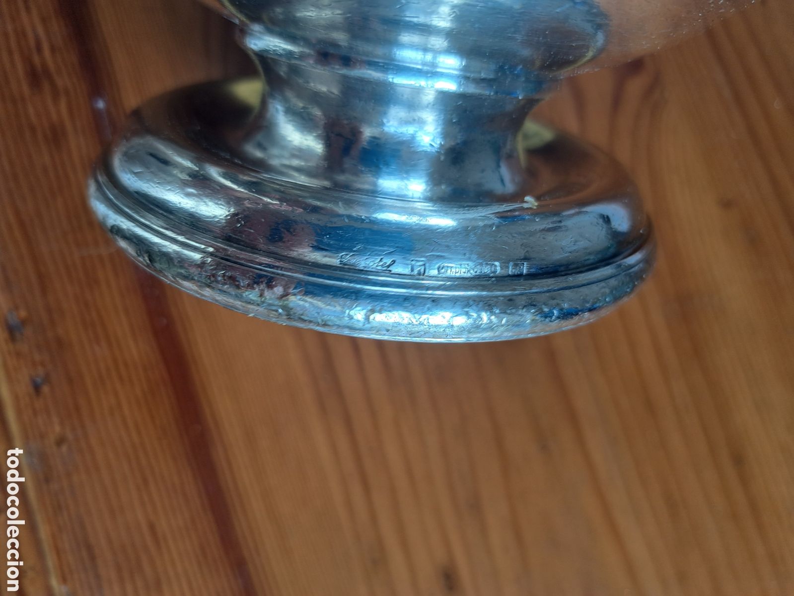 Antig&uuml;edades: Recipiente de alpaca antiguo - Foto 3