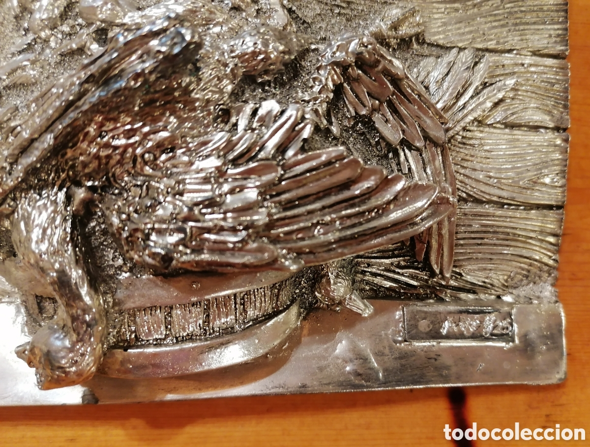 Antig&uuml;edades: Cuadro ba&ntilde;ado en plata 950 - Foto 2