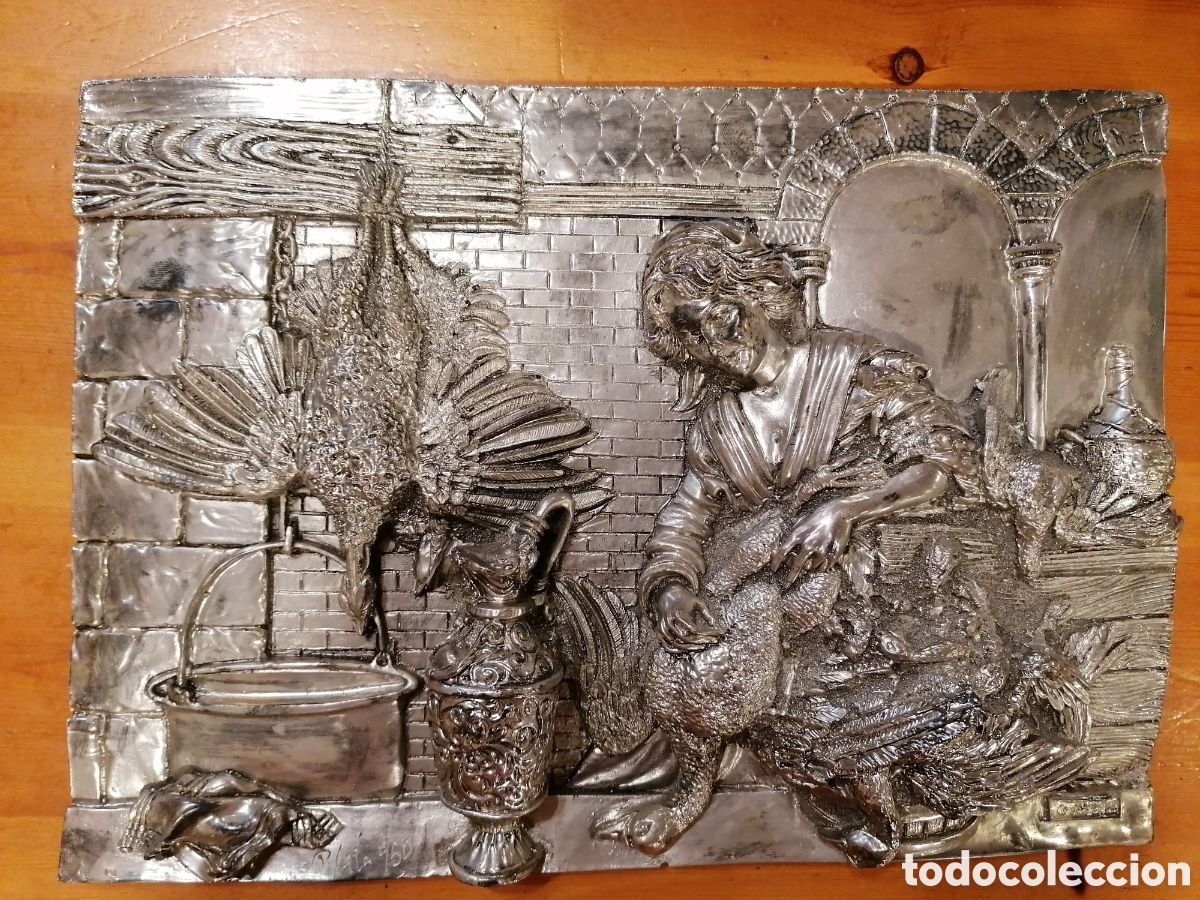 Antig&uuml;edades: Cuadro ba&ntilde;ado en plata 950 - Foto 1