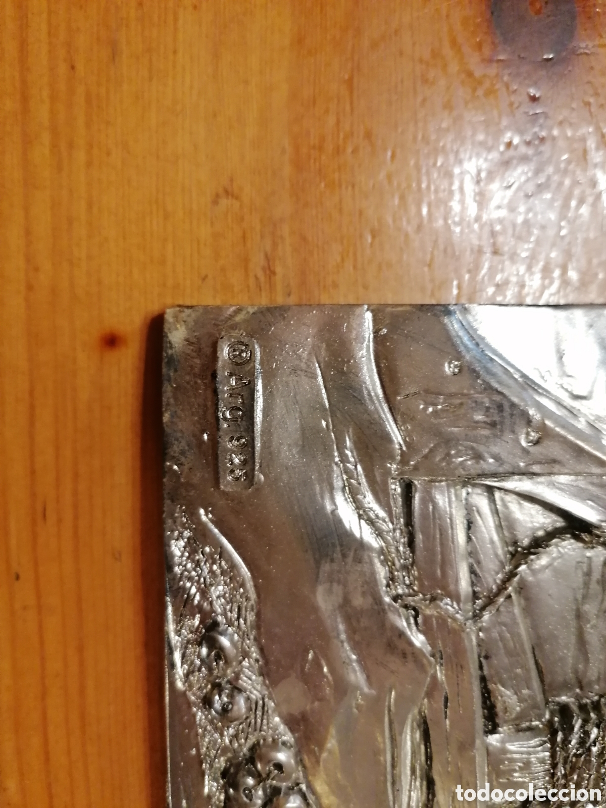 Antig&uuml;edades: Cuadro ba&ntilde;ado en plata Argentina 925 - Foto 2