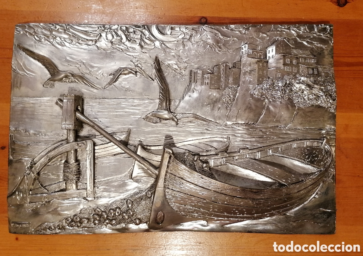 Antig&uuml;edades: Cuadro ba&ntilde;ado en plata Argentina 925 - Foto 1