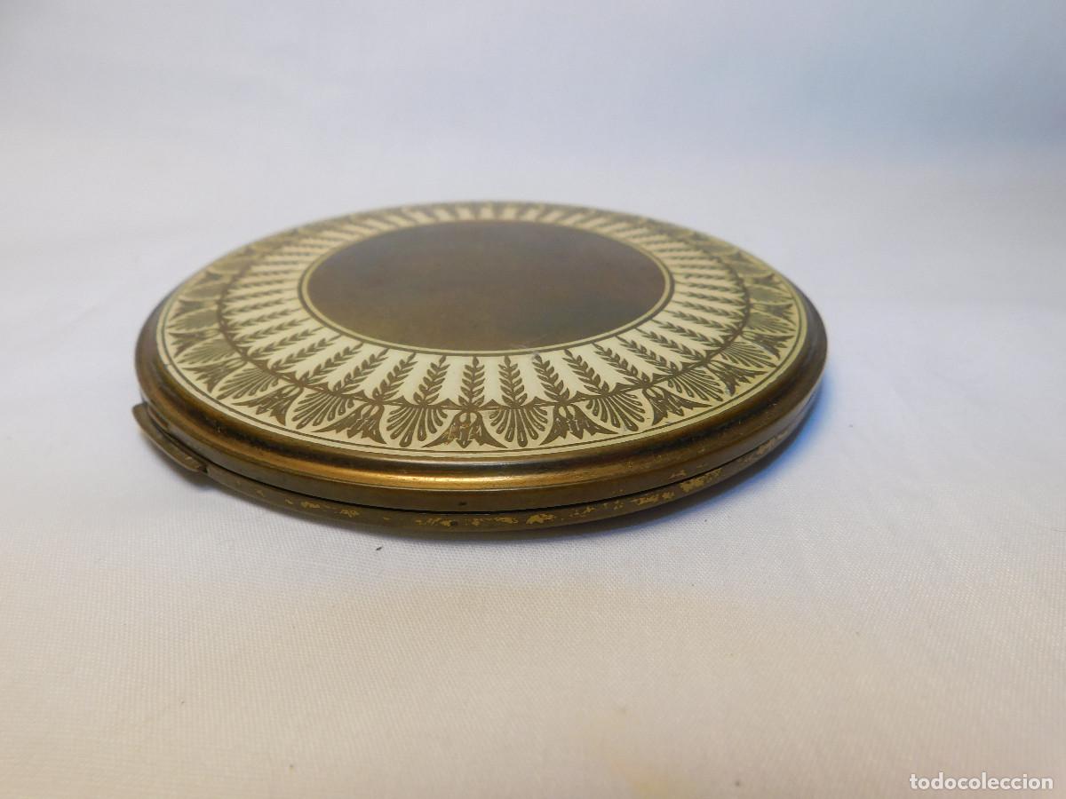 Antig&uuml;edades: Polvera Volupte U.S.A. bronce esmaltado - Foto 2