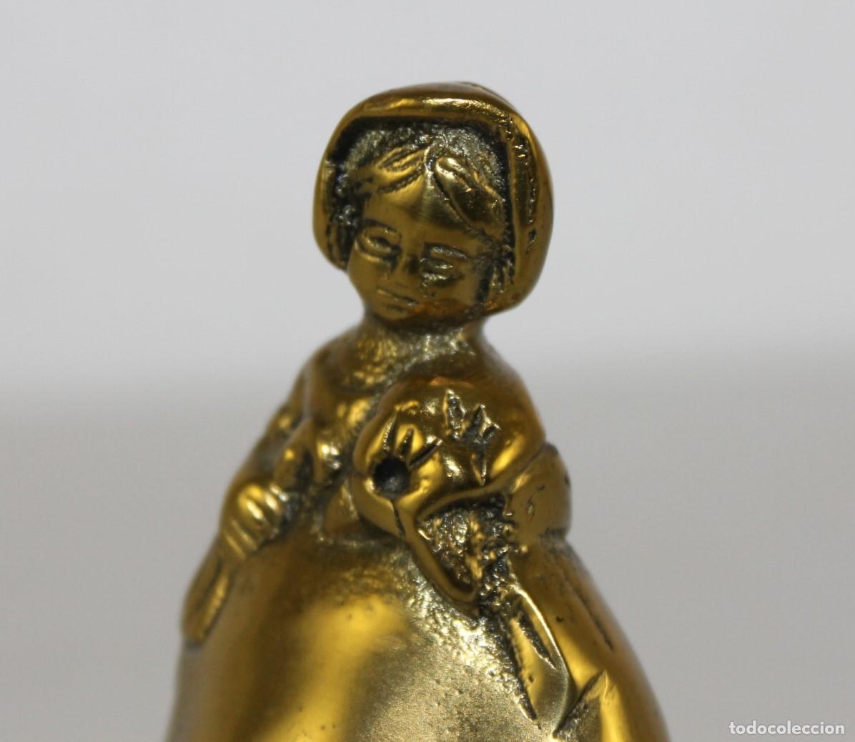 Antig&uuml;edades: Campana en bronce con forma de dama del siglo XIX - Foto 2